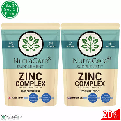 Zinc Complex Capsules-(Zinc+ Selenium+ Biotin )-Skin & Hair-100% Natural & Vegan