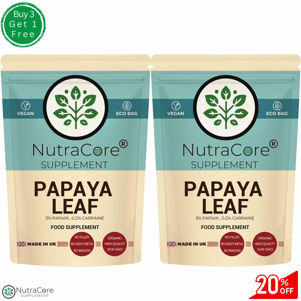 Papaya Leaf Extract Capsules 5500mg-(3% Papain, 0.2%Carpaine)-Vegan Capsule