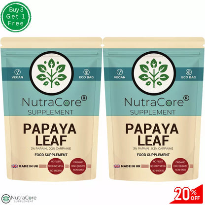 Papaya Leaf Extract Capsules 5500mg-(3% Papain, 0.2%Carpaine)-Vegan Capsule