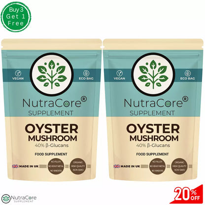 Oyster Mushroom 4500mg Caps-(40% ß-Glucans) Support Healthy Cholesterol-Vegan