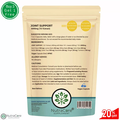 Joint Support Mix Capsule 6000mg-Devil Claw+Lemon Balm+While Willow-Joint Health