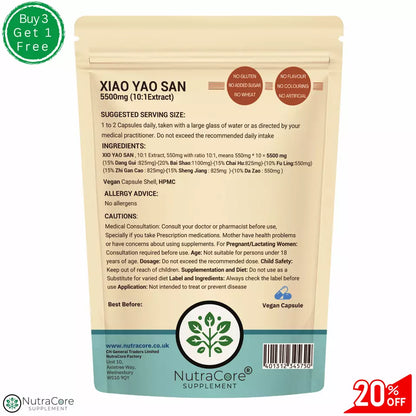 '' Xiao Yao San '' Extract Capsules 5500mg-Vegan-Stress Health& Digestion Health
