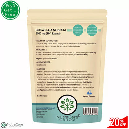 Boswelia Serrata Capsules5500mg ( 65% Boswellic Acid ) JOINT SUPPORT