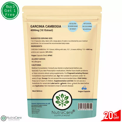 Garcinia Cambogia 4000mg Capsules (5%HCA) Weight Control Management-Vegan