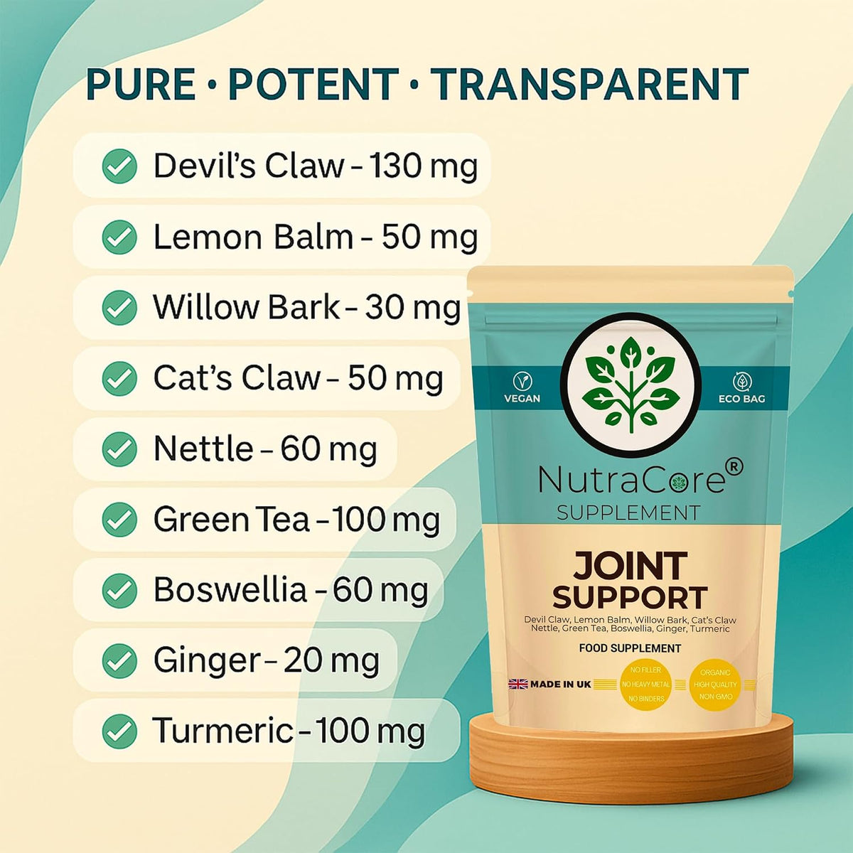 Joint Support Mix Capsules 6000mg - Devil's Claw, Lemon Balm & White Willow