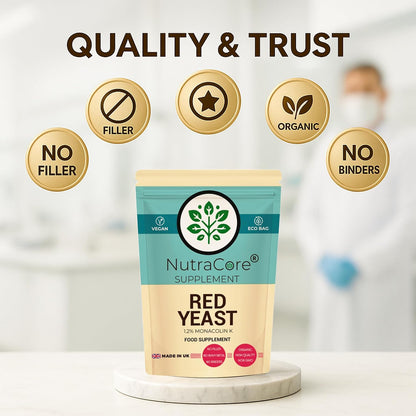 Red Yeast Rice Extract 6000mg Capsules | 1.2% Monacolin K | Vegan