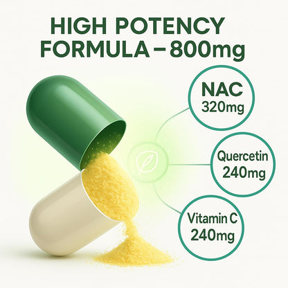 NAC Complex Capsules 800mg | NAC, Quercetin & Vitamin C | Vegan