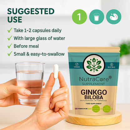 Ginkgo Biloba 5000mg Capsules | 10:1 Extract | 300mg Terpenoids | Vegan