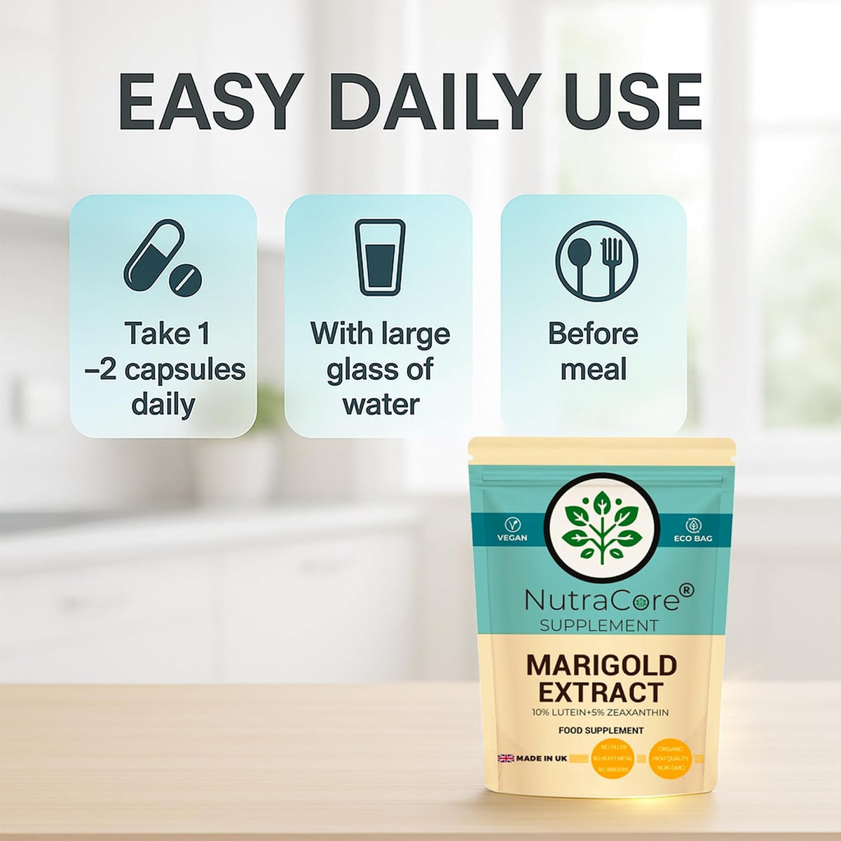 Lutein Marigold 550mg Capsules | Lutein & Zeaxanthin | Vision Support