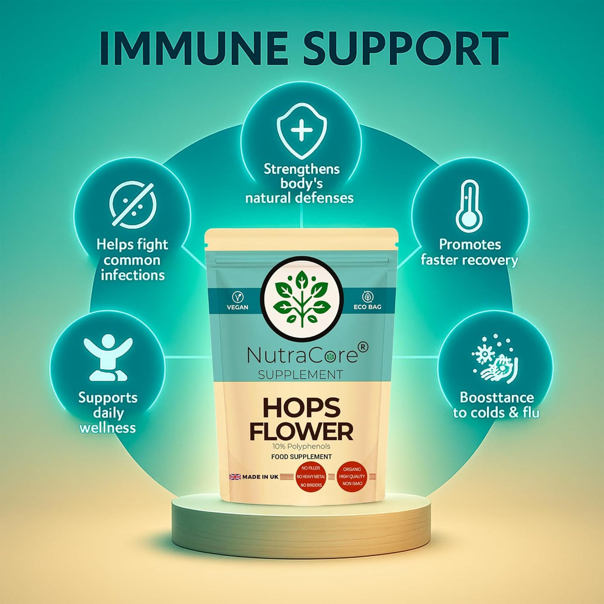 Hops Flower Extract 5500mg Capsules | 10% Polyphenols | Vegan Formula