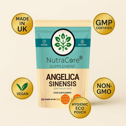 Angelica Sinensis 5000mg Capsules | 10:1 Extract | 100mg Ferulic Acid | Vegan