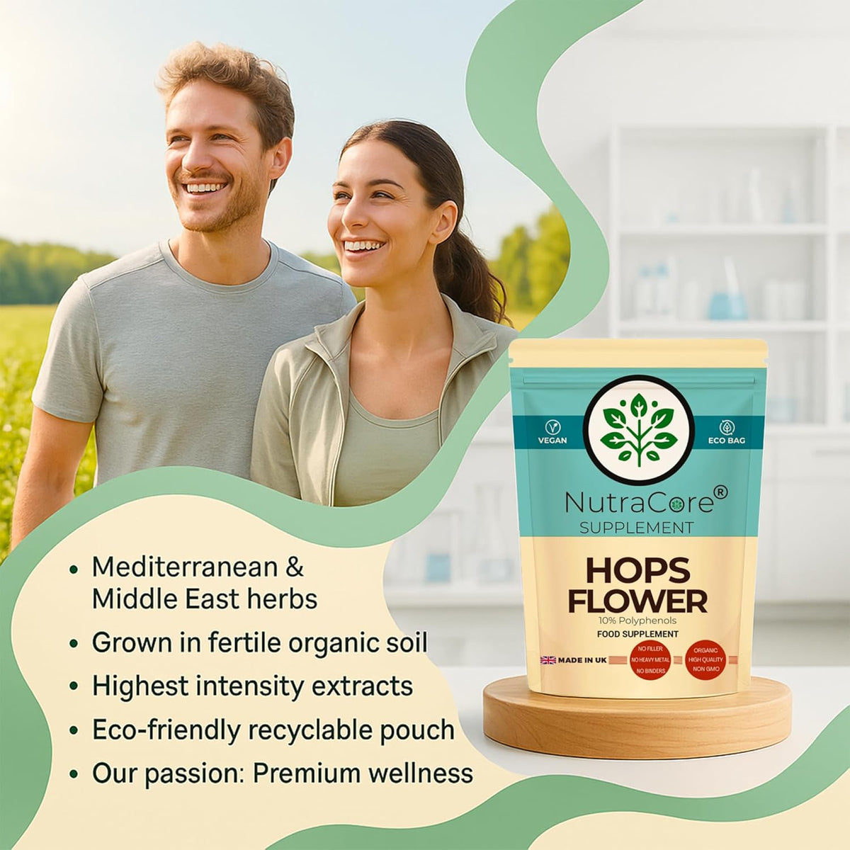 Hops Flower Extract 5500mg Capsules | 10% Polyphenols | Vegan Formula