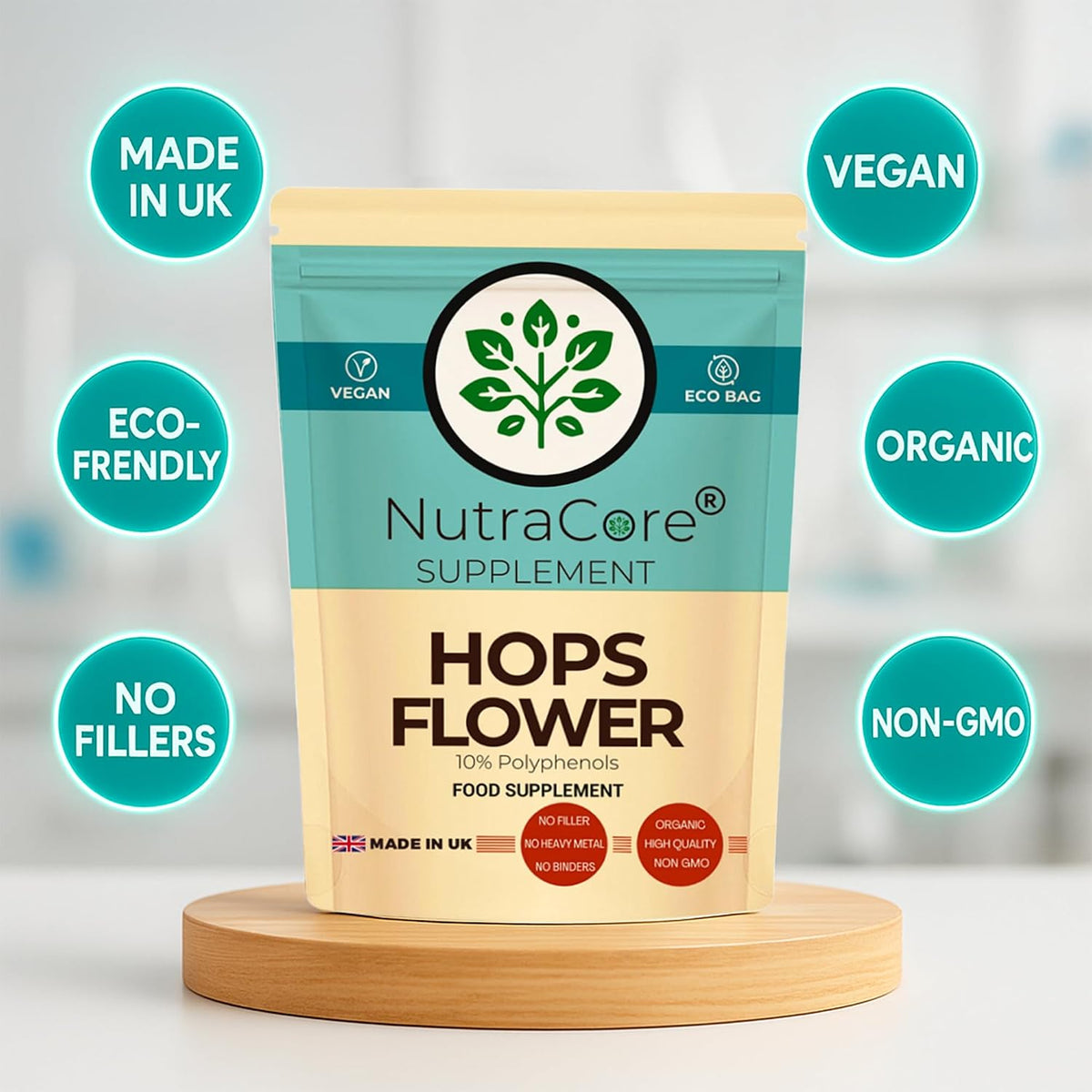 Hops Flower Extract 5500mg Capsules | 10% Polyphenols | Vegan Formula