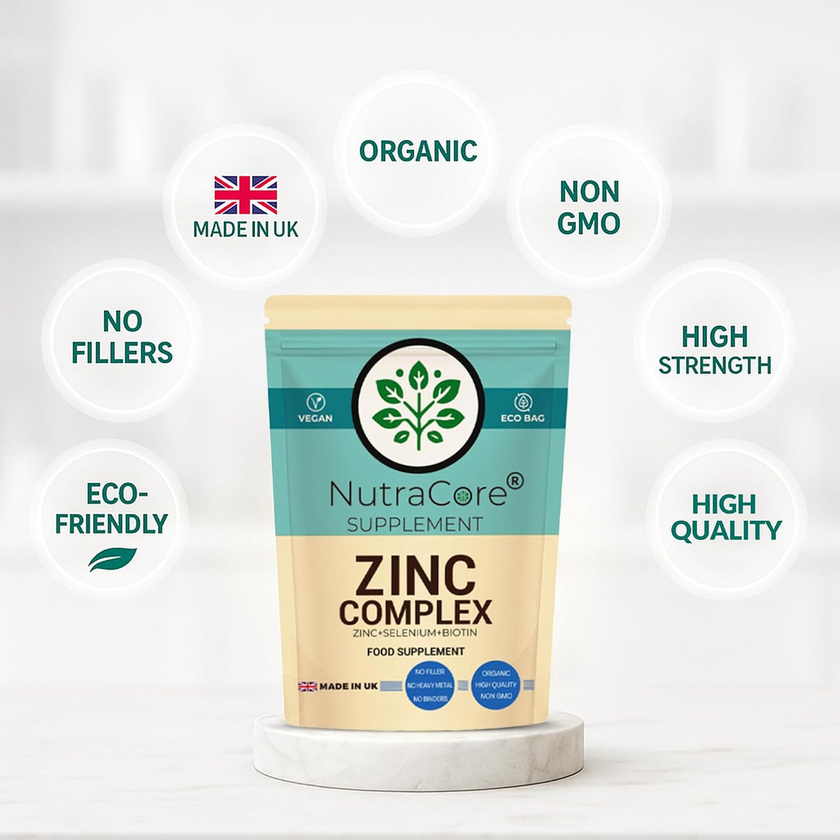 Zinc Complex Capsules | Zinc, Selenium & Biotin | Vegan Supplement