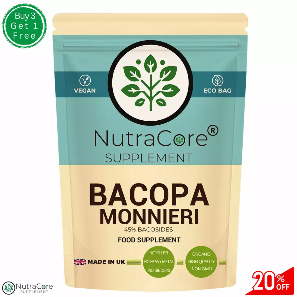 Bacopa Monnieri Capsule, 5000mg-(45% Bacosides) Brain Health, 100% Vegan