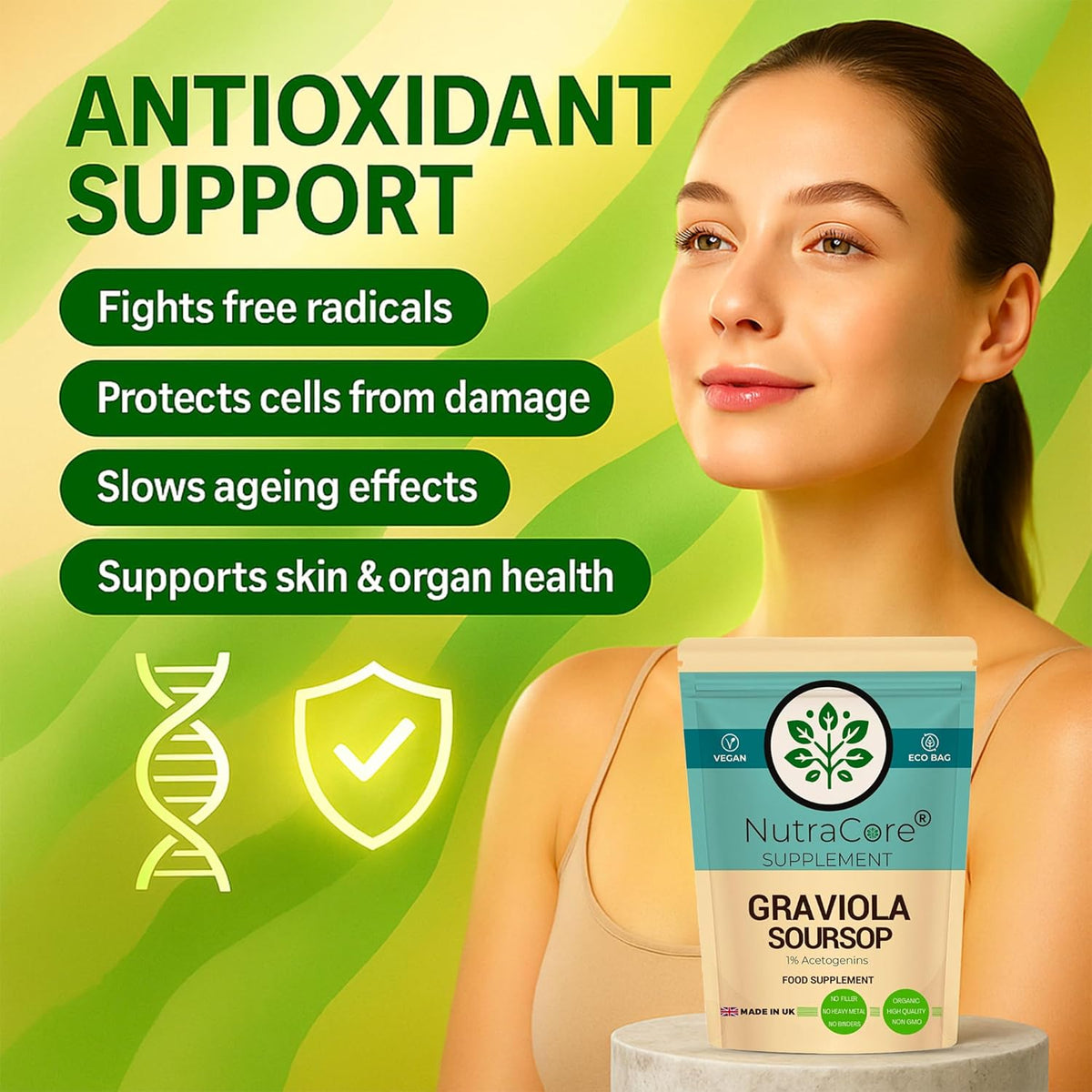 Graviola (Soursop) Fruit 6000mg Capsules | 1% Acetogenins | Vegan