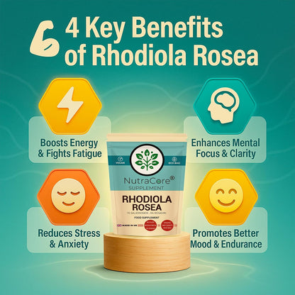 Rhodiola Rosea 6000mg Capsules | Vegan Energy & Stress Support