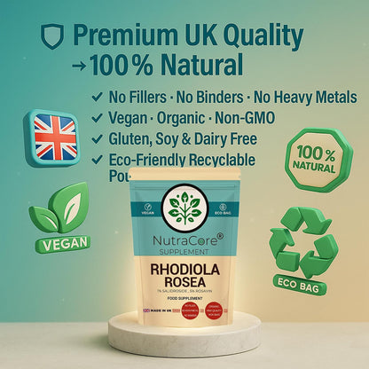 Rhodiola Rosea 6000mg Capsules | Vegan Energy & Stress Support