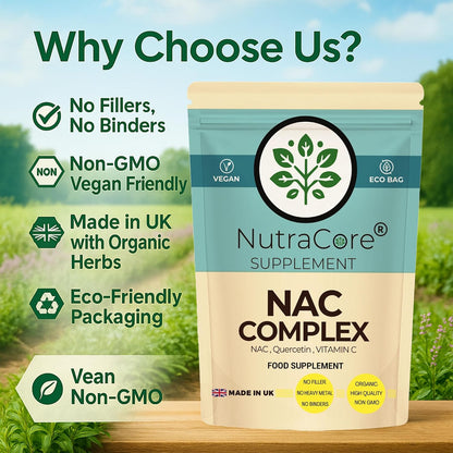 NAC Complex Capsules 800mg | NAC, Quercetin & Vitamin C | Vegan