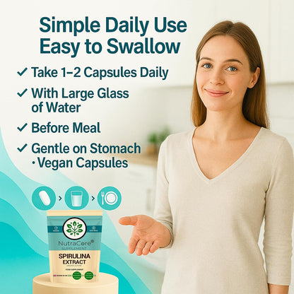 Organic Spirulina 600mg Capsules | Vegan Green Superfood Supplement