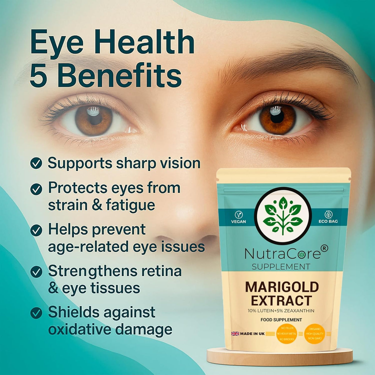 Lutein Marigold 550mg Capsules | Lutein & Zeaxanthin | Vision Support