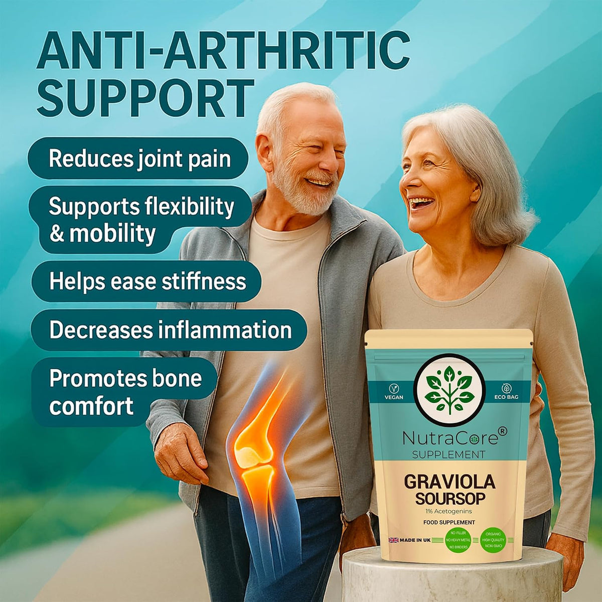 Graviola (Soursop) Fruit 6000mg Capsules | 1% Acetogenins | Vegan