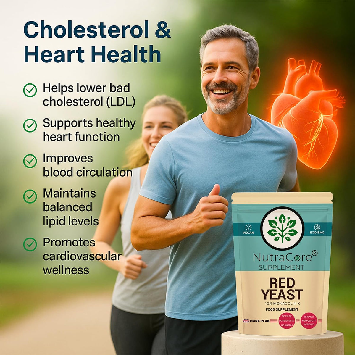 Red Yeast Rice Extract 6000mg Capsules | 1.2% Monacolin K | Vegan