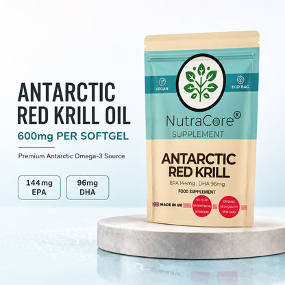 Antarctic Red Krill Oil 600mg Softgels | EPA DHA Omega-3 Supplement