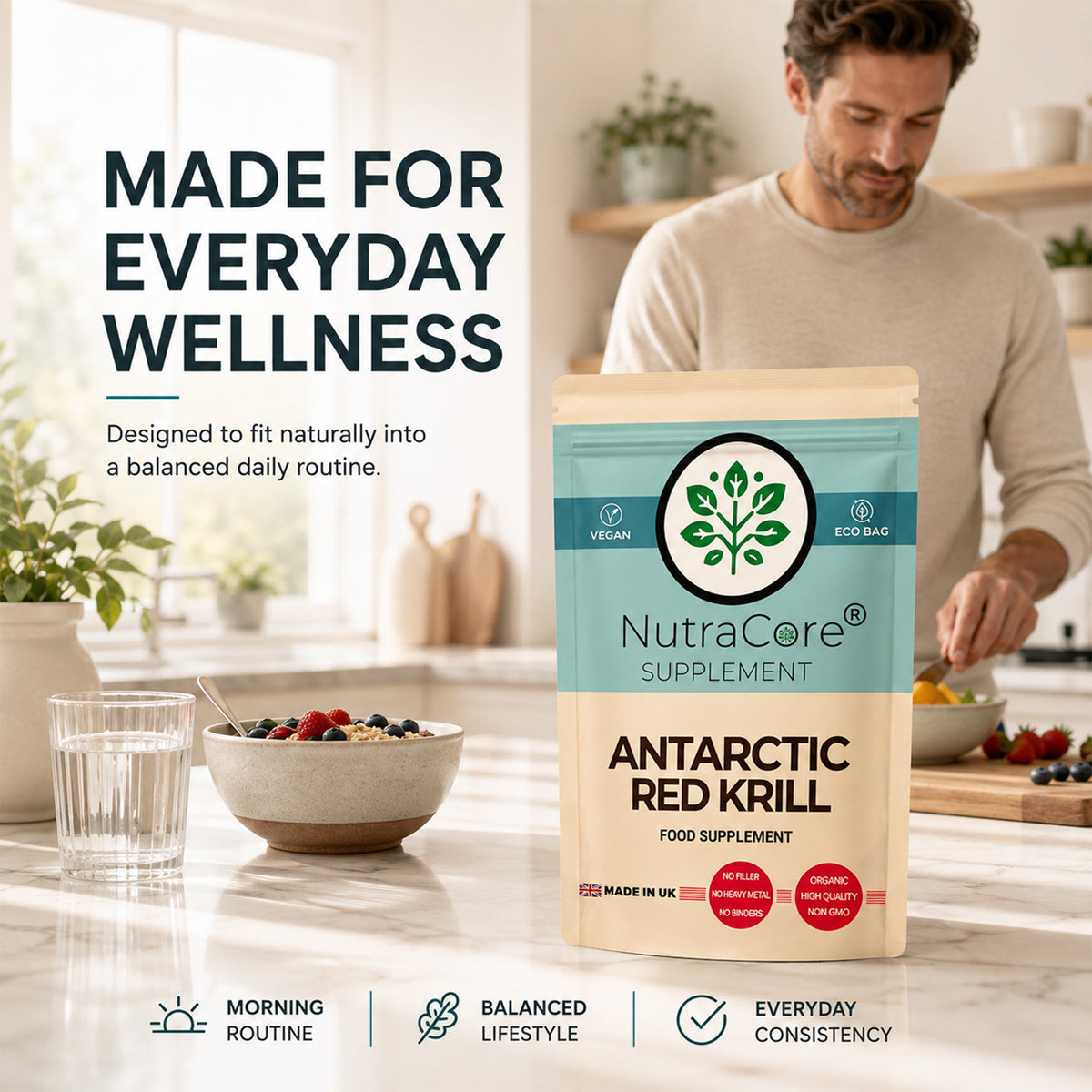Antarctic Red Krill Oil 600mg Softgels | EPA DHA Omega-3 Supplement