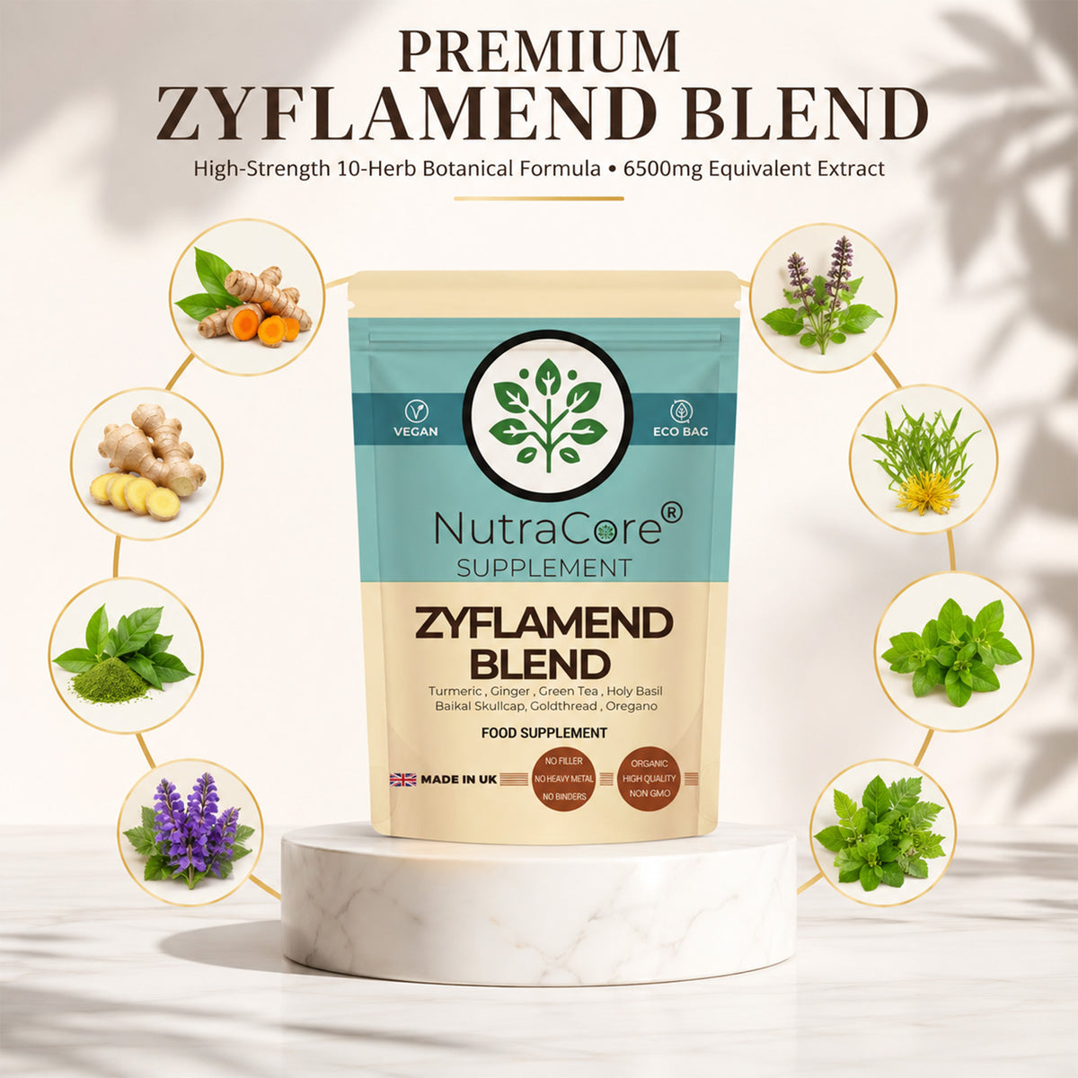 Zyflamend Mix Extract 6500mg Capsules | 10-Herb Joint Support Blend | Vegan