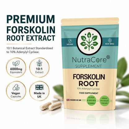 Forskolin Root 6000mg Capsules | 10:1 Extract | Vegan Formula