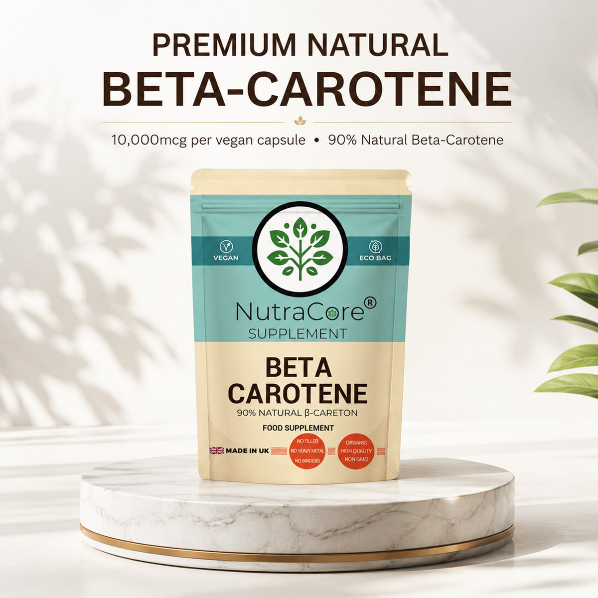 Beta Carotene 10000mcg Capsules | 90% Natural Beta-Carotene | Vegan