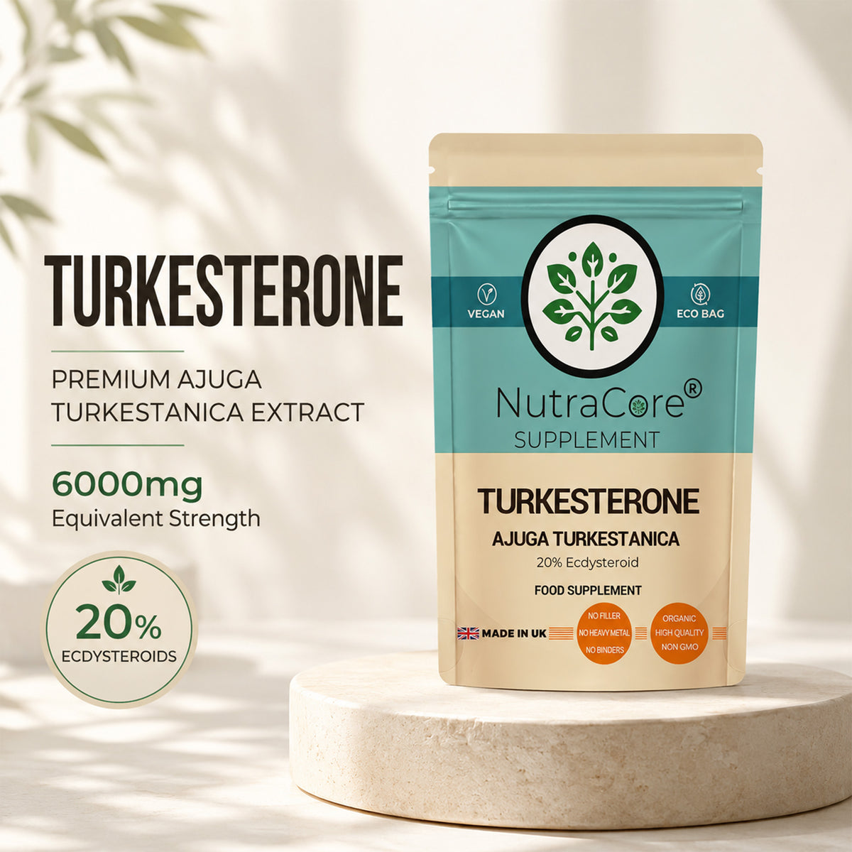 Turkesterone 6000mg Capsules | 20% Ecdysteroids | Vegan Formula