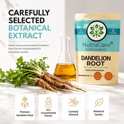 Dandelion Root Extract 6000mg Capsules | 20% Inulin | Vegan
