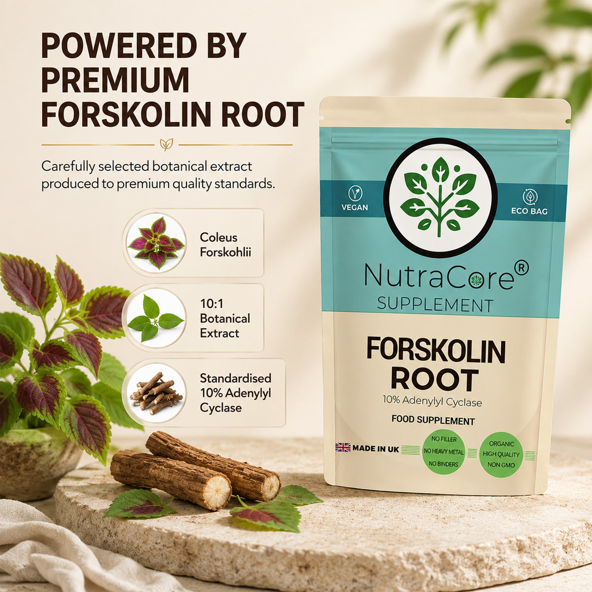 Forskolin Root 6000mg Capsules | 10:1 Extract | Vegan Formula