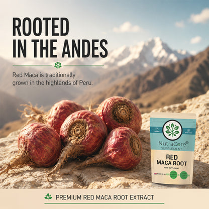 Red Maca Root 12000mg Capsules | 20:1 Extract | Vegan Supplement