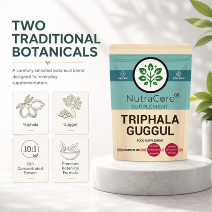 Triphala + Guggul 5500mg Capsules | 10:1 Extract | Vegan Weight Management Formula