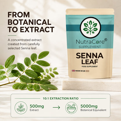 Organic Senna Leaf Extract 5000mg Capsules | 8% Sennosides | Vegan