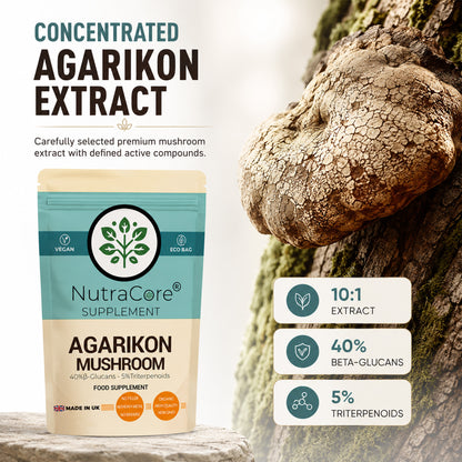 Agarikon Mushroom 5000mg Capsules | 40% Beta-Glucans | Vegan