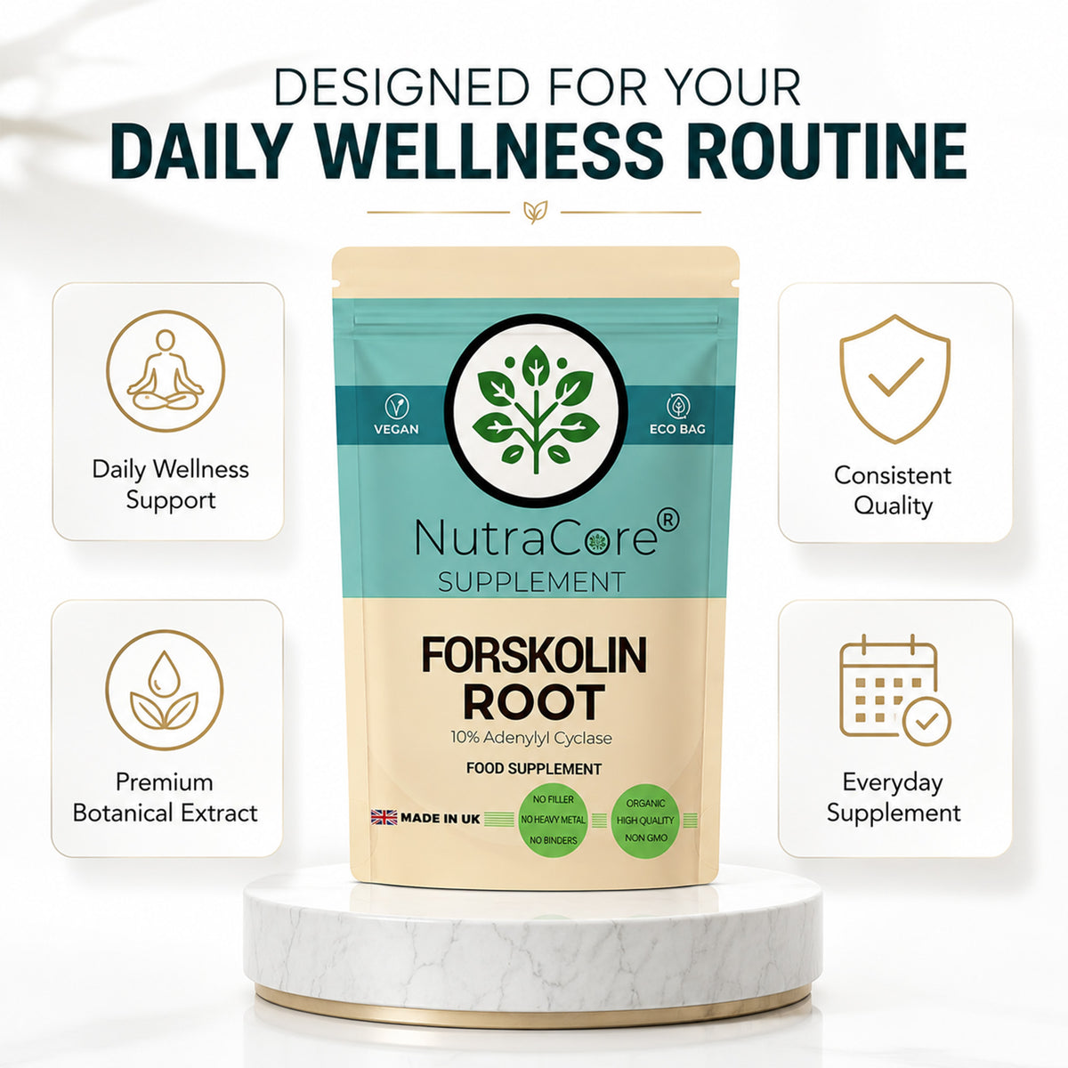 Forskolin Root 6000mg Capsules | 10:1 Extract | Vegan Formula