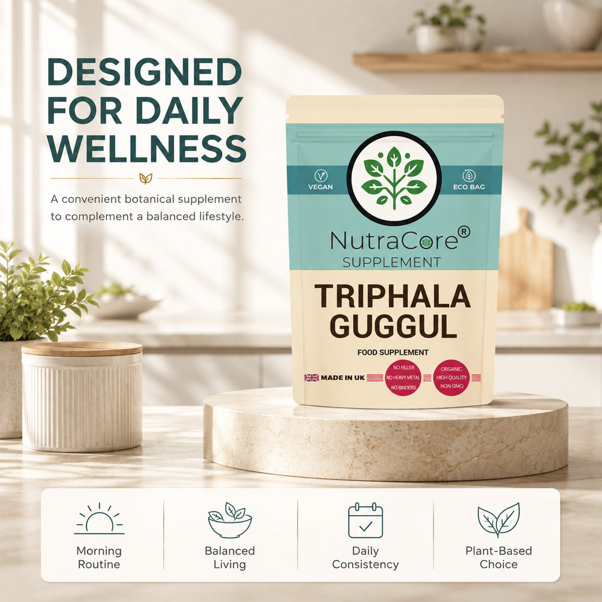 Triphala + Guggul 5500mg Capsules | 10:1 Extract | Vegan Weight Management Formula