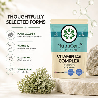 Vitamin D3 Complex 10000IU Capsules | K2 MK7, Vitamin C, Zinc & Magnesium