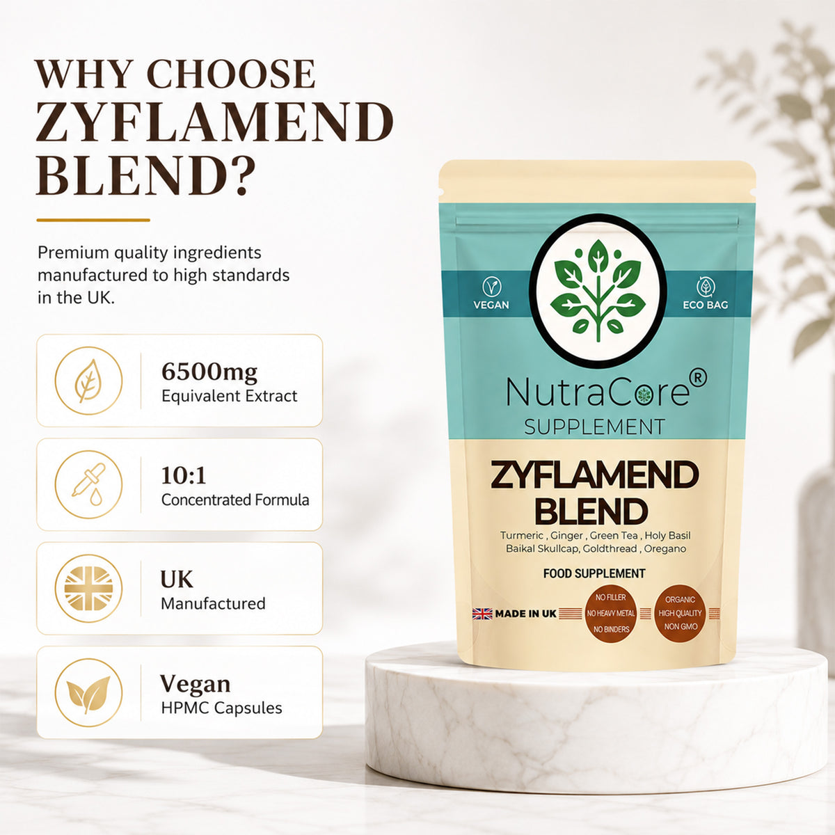 Zyflamend Mix Extract 6500mg Capsules | 10-Herb Joint Support Blend | Vegan