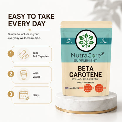 Beta Carotene 10000mcg Capsules | 90% Natural Beta-Carotene | Vegan