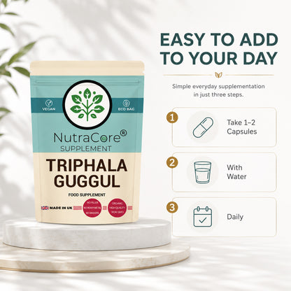 Triphala + Guggul 5500mg Capsules | 10:1 Extract | Vegan Weight Management Formula