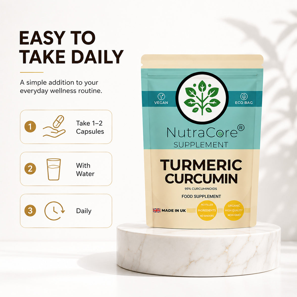 Turmeric Curcumin 6000mg Capsules | 95% Curcuminoids | Vegan Formula