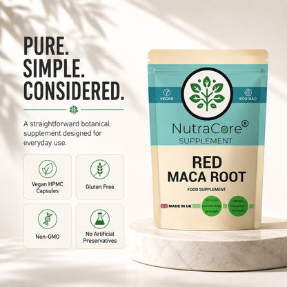 Red Maca Root 12000mg Capsules | 20:1 Extract | Vegan Supplement