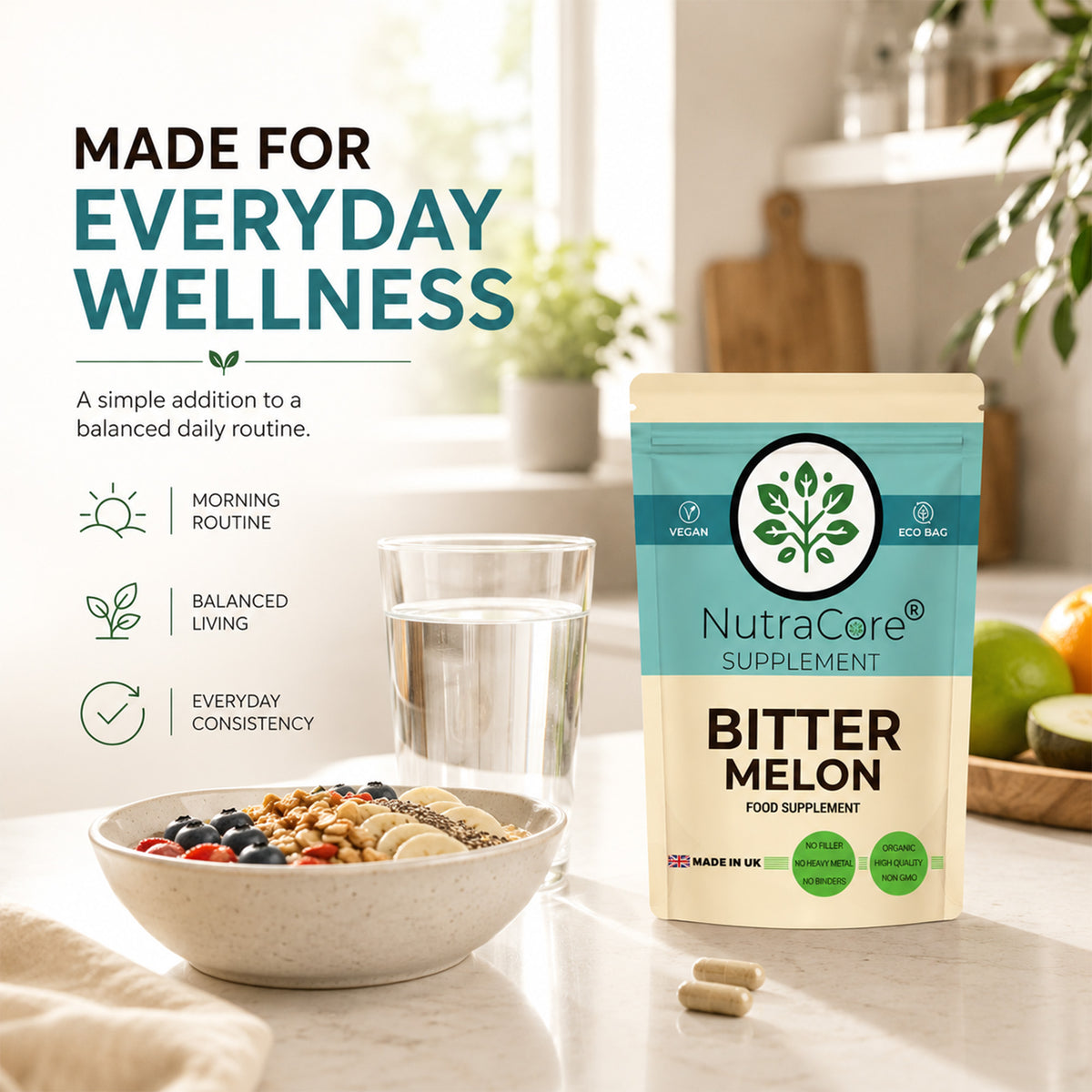 Bitter Melon 6000mg Capsules | 30% Charantin | Vegan Formula