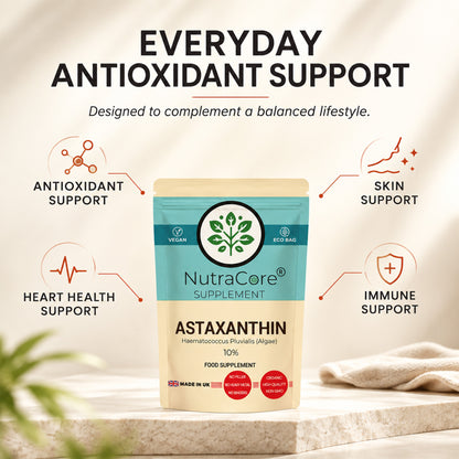 Astaxanthin Capsules 400mg (40mg from Haematococcus Pluvialis Algae) – Antioxidant Support, Natural