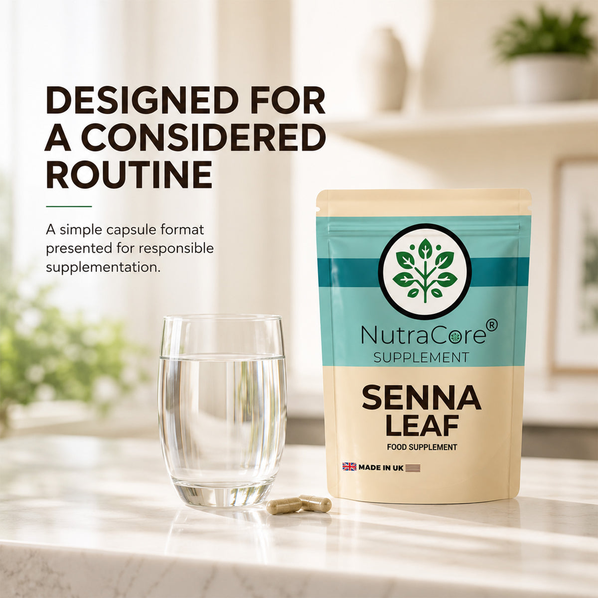 Organic Senna Leaf Extract 5000mg Capsules | 8% Sennosides | Vegan